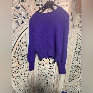 Elegant Purple Women's Crew Neck Sweater